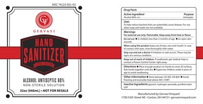 Hand Sanitizer Label 32oz 7.8x4